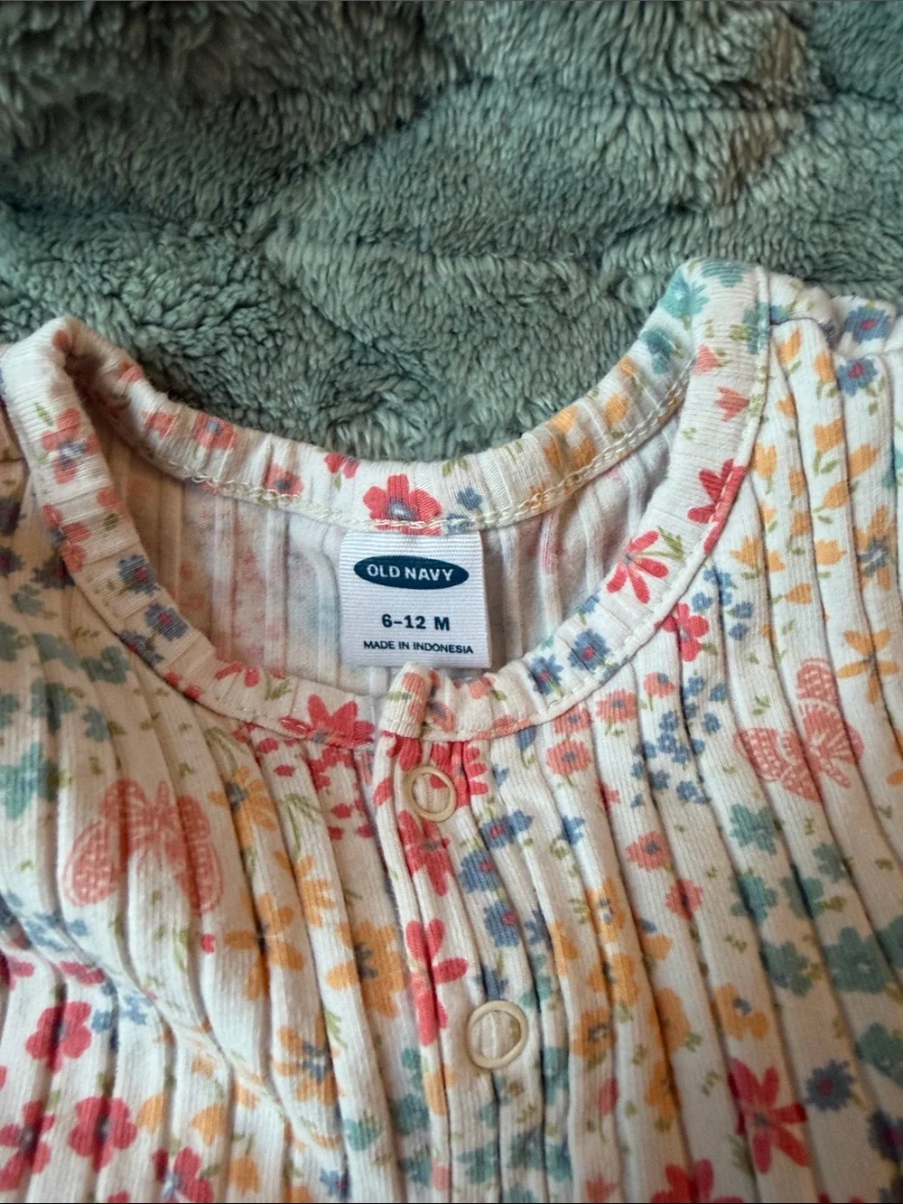 Old Navy Floral Ribbed Baby Bodysuit - Pastel Multicolor